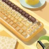 Close-up of Pudding Cat MDA Keycap Vibrant RGB-optimized PBT highlighting details and finish