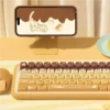 Side profile of Pudding Cat MDA Keycap Vibrant RGB-optimized PBT showing keycap set shape and fit
