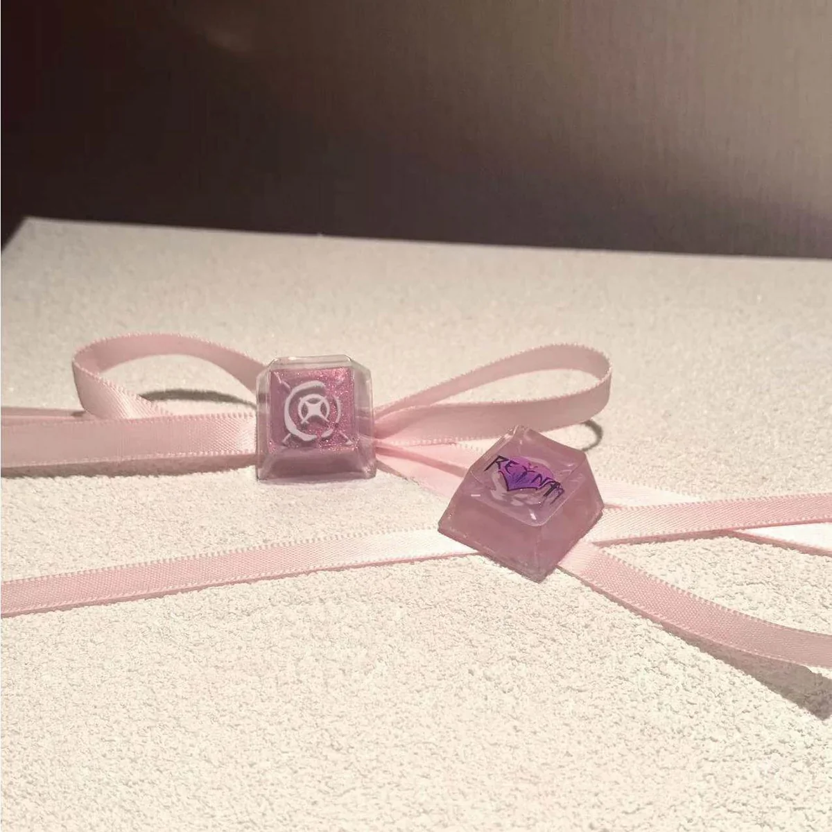 Valorant Reyna keycap installed on an ESC key position of a gaming keyboard setup