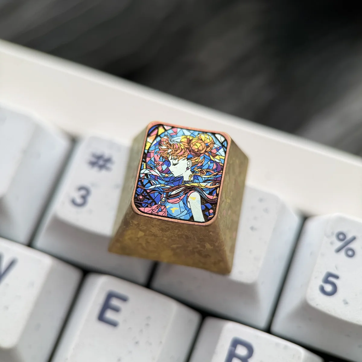 Sailor Moon Usagi Tsukino Iconic Sailor Moon installed on a mechanical keyboard setup