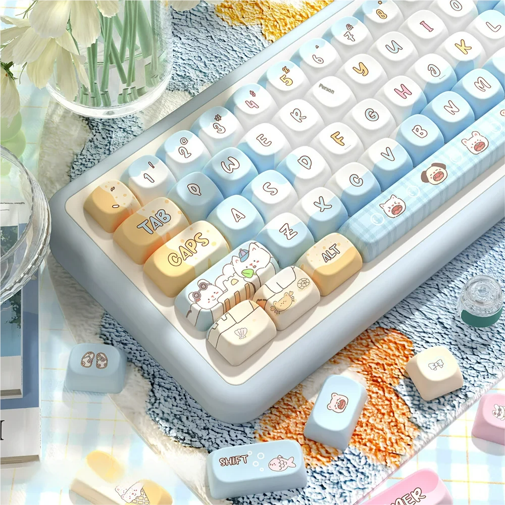 Close-up of Seaside MCA Keycap Set Immersive Seaside Theme highlighting details and finish