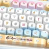 Side profile of Seaside MCA Keycap Set Immersive Seaside Theme showing keycap set shape and fit