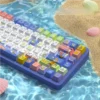 Layout diagram illustrating all 158 keys included in the Serene Ocean Keycap Set for compatibility reference