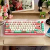 Full Spirited Away Characters PBT Keycap Set on a mechanical keyboard, showcasing Haku and Chihiro