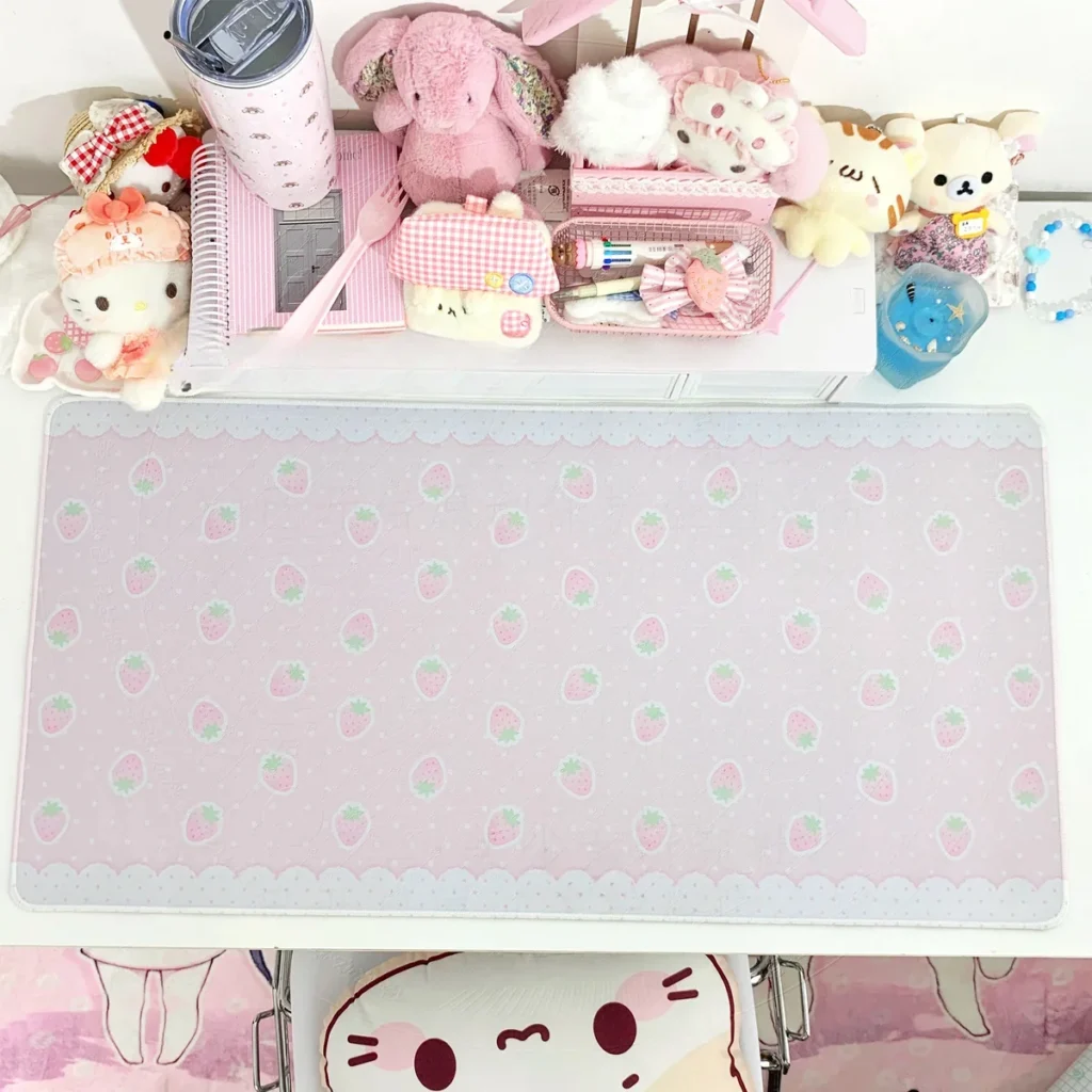 Strawberry Desk Mat on working desk