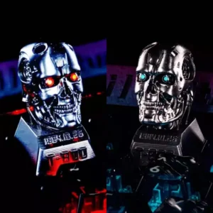 Terminator T-800 artisan keycap on mechanical keyboard