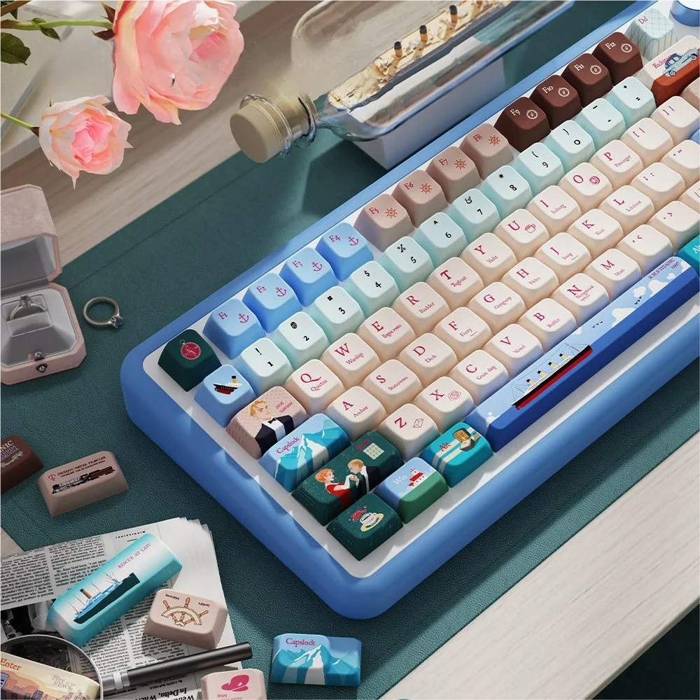 Full layout view of the 158-key Titanic MDA Keycap Set, arranged for keyboard compatibility.