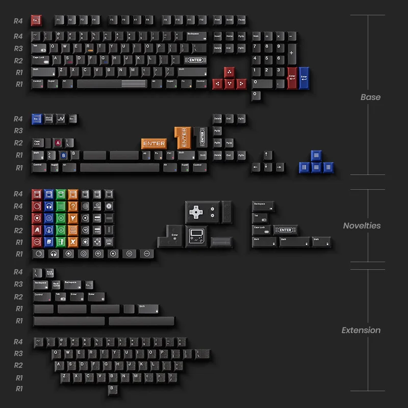 Samurai warrior themed keycaps gaming setup