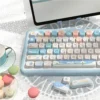 Detail of a tropical-themed accent keycap from the Beach Summer set, showing crisp dye-sublimation