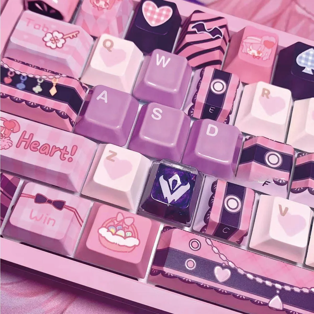 Handcrafted resin Omen ultimate ability keycap detail