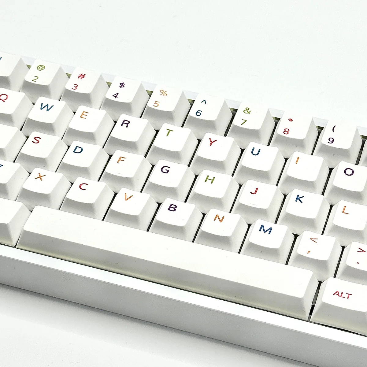 Full layout of 127 Vibrant PBT keycaps ready for installation