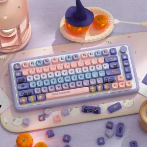 Apprentice Witch PBT Dye-Sub MOA Profile Keycap Set on a magical keyboard