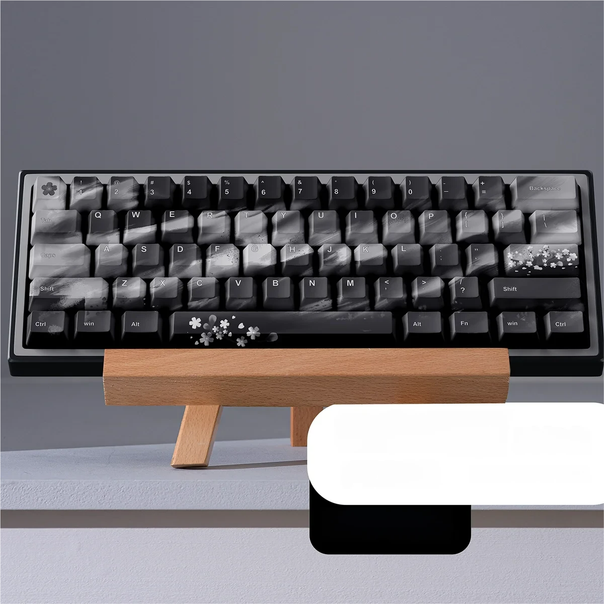 Full layout view of Black Sakura keycap set