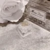 Detailed view of handcrafted resin butterfly and window diorama in keycap
