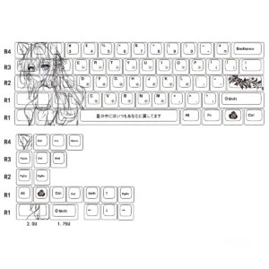 Vibrant Cat Ear Girl PBT keycap set on mechanical keyboard