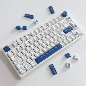 Full Celestial Constellation PBT Keycap Set with Cherry profile on a mechanical keyboard