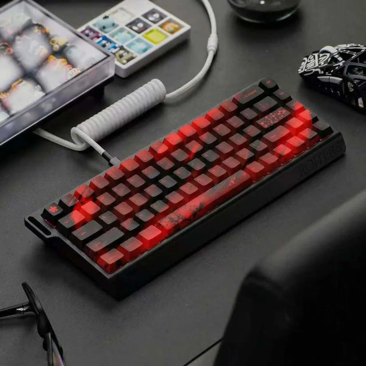 Full layout view of the Cherry Blossom keycap set, displaying compatibility with a TKL keyboard.