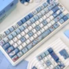 Typing perspective of the Cherry profile Fallen Alice keycaps on a keyboard