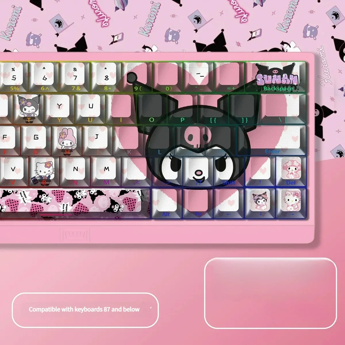 Side view of Cherry profile keycaps showing ergonomic angle
