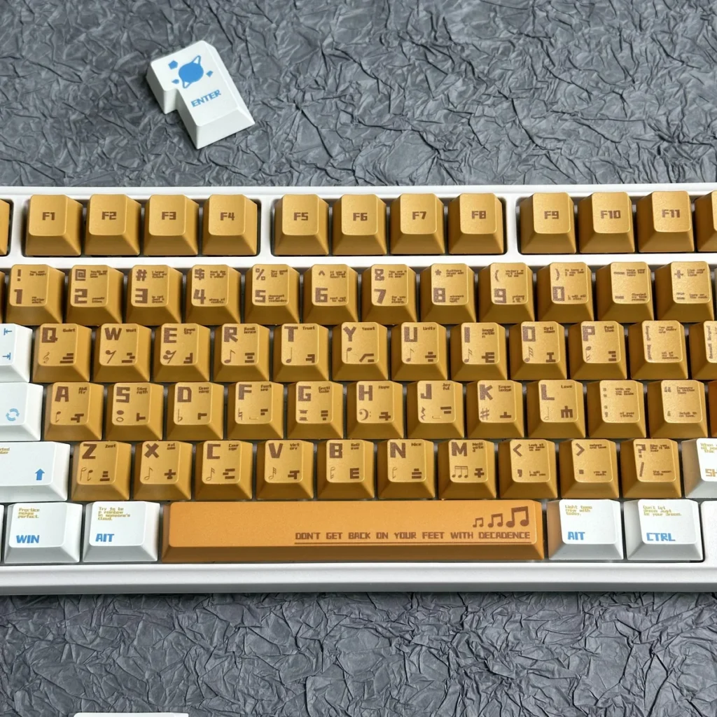 Cherry profile keycaps with vibrant orange color