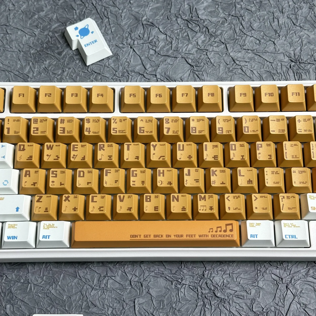 Cherry profile keycaps with vibrant orange color