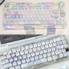 Chiikawa Hachiware PBT Keycap Set on mechanical keyboard with RGB backlighting