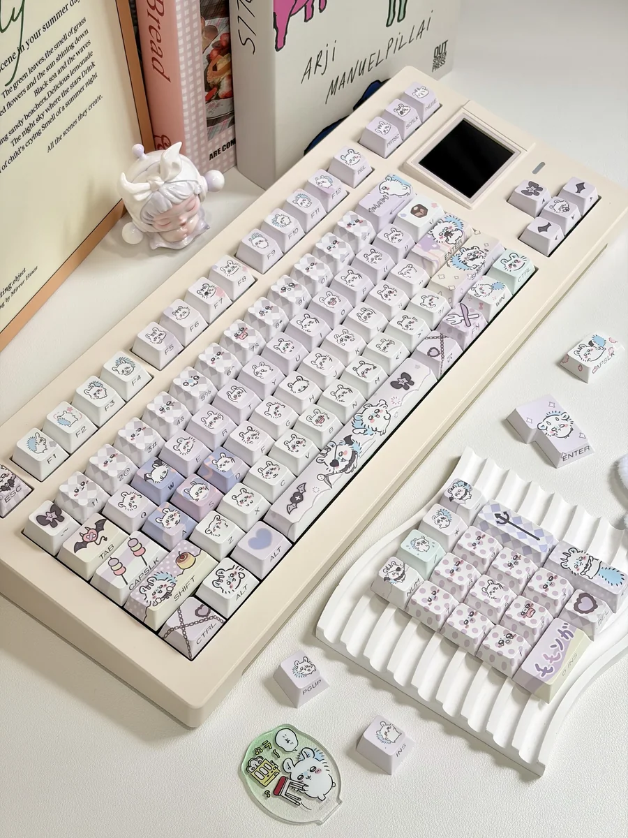 Chiikawa Momonga Keycap Set displaying Cherry and MOA profile options