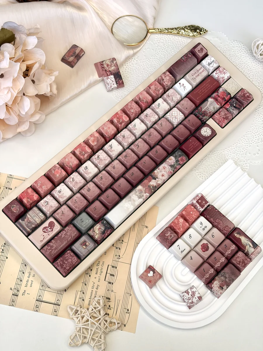 Layout diagram illustrating the 134 keys included in the Closer Heart PBT Keycap Set