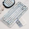 Overhead view of the complete 134-key Zayne Winter Series PBT keycap set arrangement