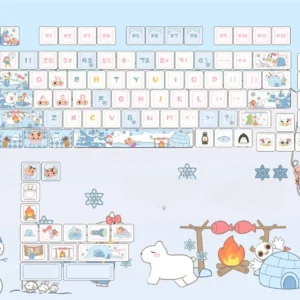 Crayon Shin-chan Hello Ignores Distinctive MOA installed on a mechanical keyboard setup
