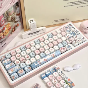 Side profile of Crayon Shin-chan Hello Ignores Distinctive MOA showing keycap set shape and fit