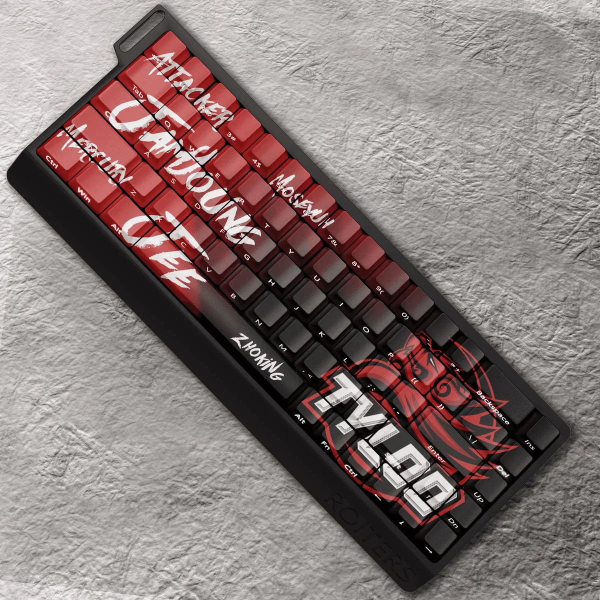 Full layout view of the CS:GO TYLOO Cherry Profile Keycap Set installed