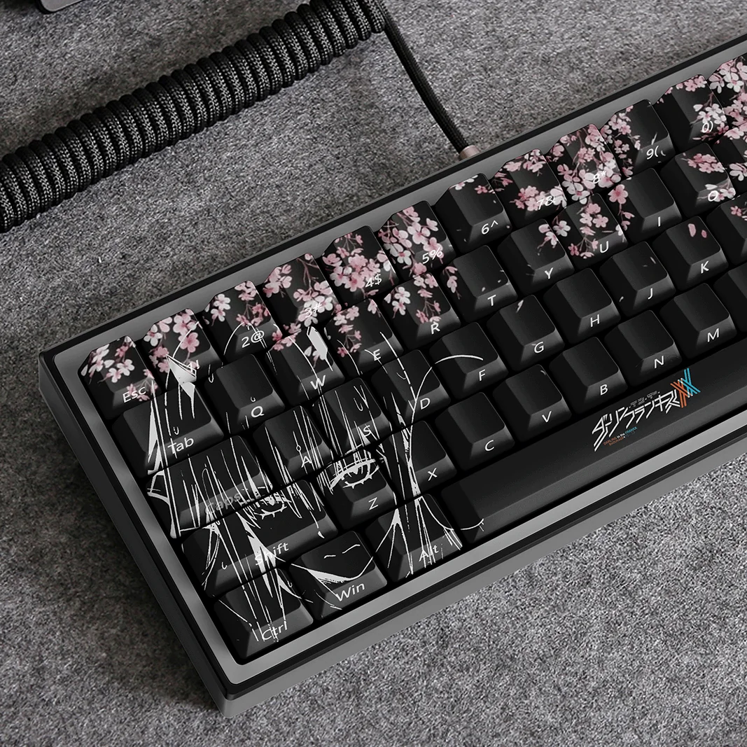 DARLING in the FRANXX themed keycaps showcasing Cherry profile