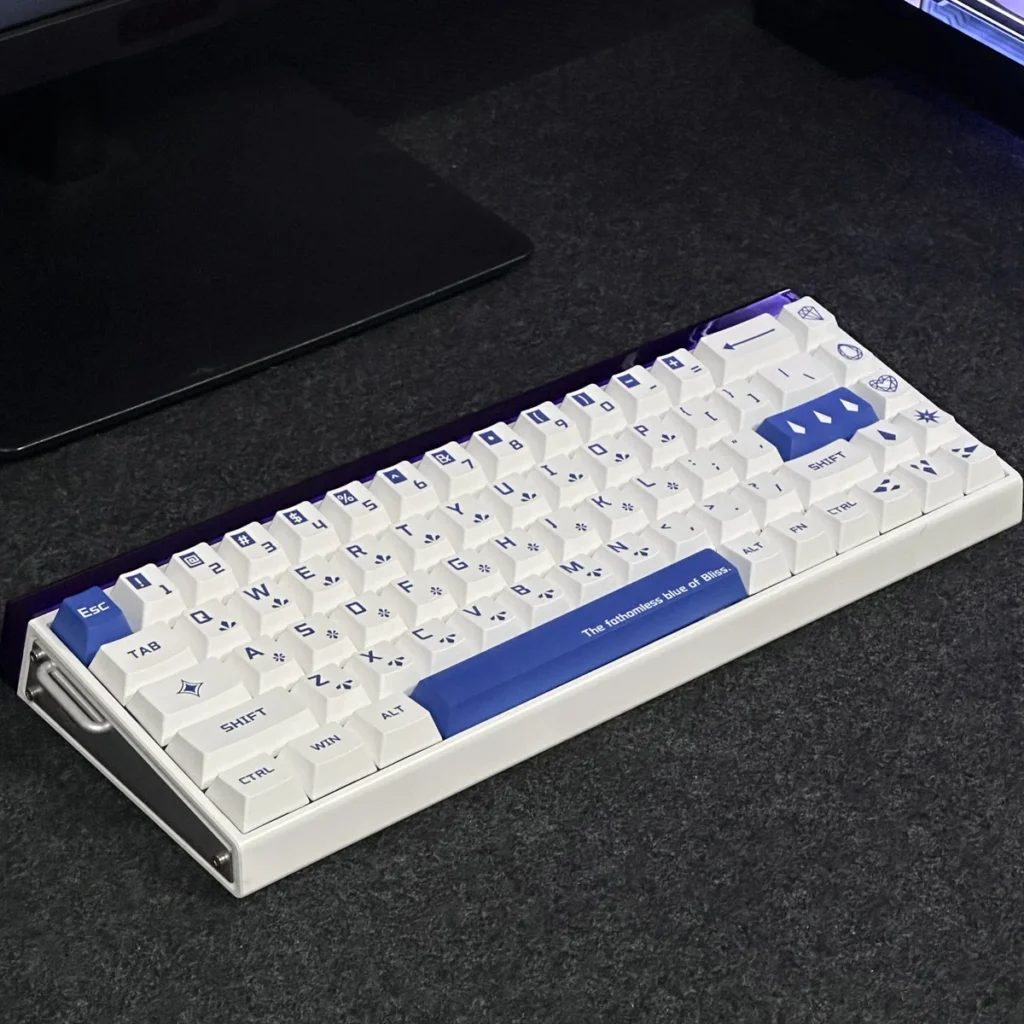 Dazzling Diamond PBT Keycap Set installed on a mechanical keyboard with RGB backlighting