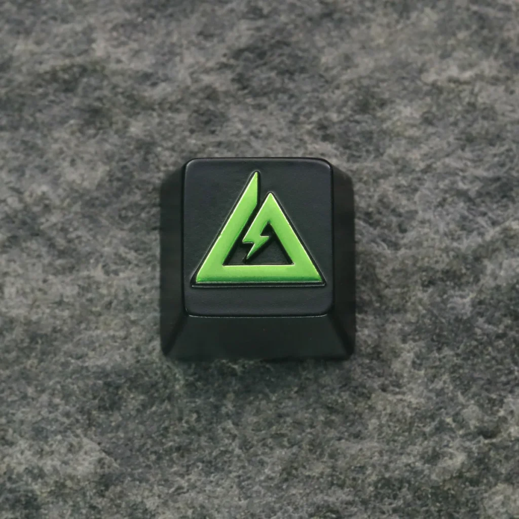 Delta Force accent keycap installed on a gaming keyboard setup