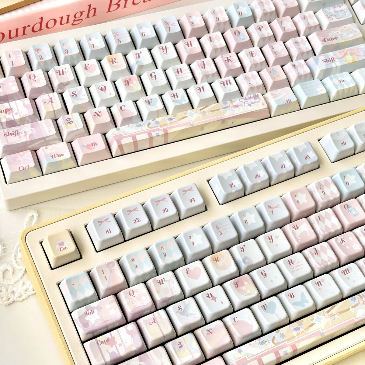 Dreamy Girl Pbt Keycap Set Pastel Pink Purple product image