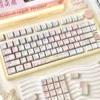 Texture detail of PBT material on Dreamy Girl keycaps, anti-shine finish