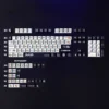 Detail shot of PBT keycap texture and pixel art legends from the Pokemon set