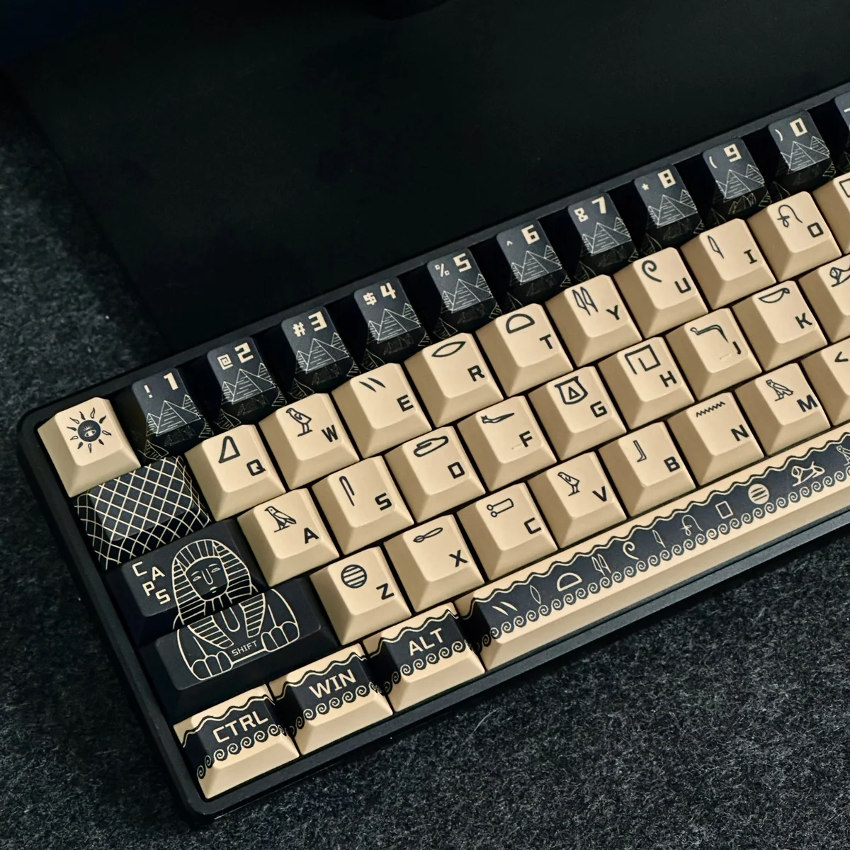 Side profile of Egyptian Pharaoh Cherry Keycap Durable PBT showing keycap set shape and fit