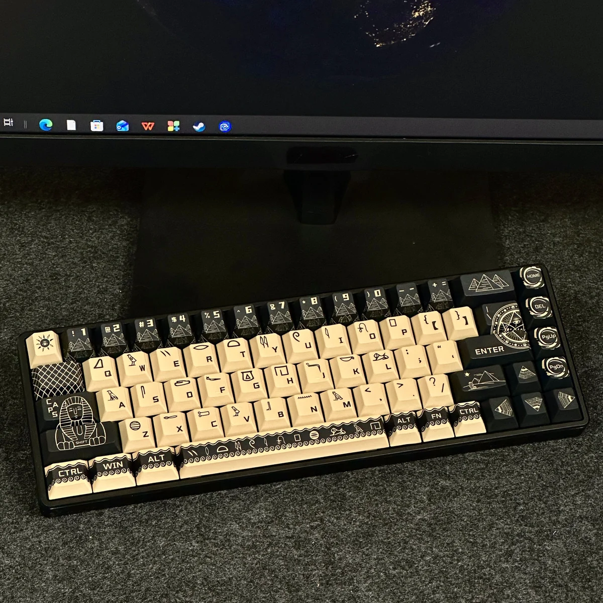 Detailed texture view of Egyptian Pharaoh Cherry Keycap Durable PBT design and material