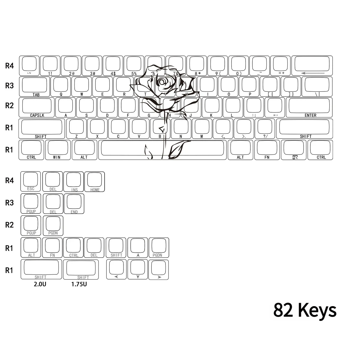 Angle view of Elegant Rose Cherry Keycap Magnetic switch showing color layering and layout presence
