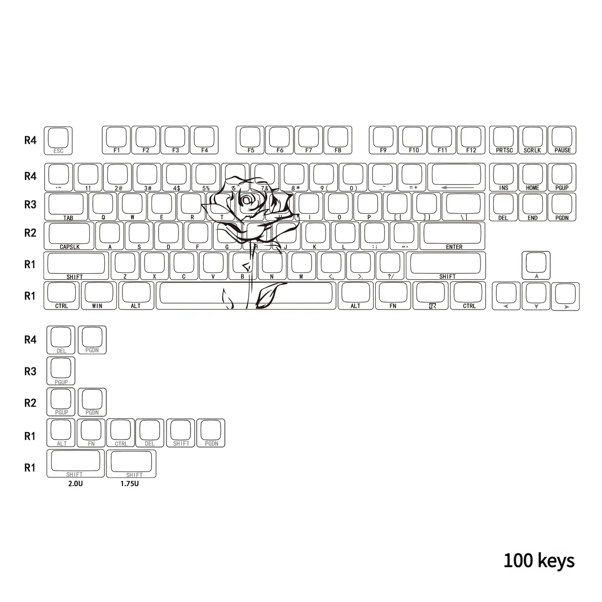 Detailed view 8 of Elegant Rose Cherry Keycap Magnetic switch