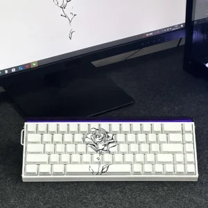 Elegant Rose Cherry Keycap Magnetic switch hero image featuring Elegant Rose Keycap Set