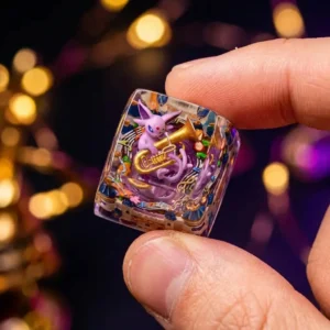 Handcrafted transparent resin Espeon keycap for mechanical keyboards