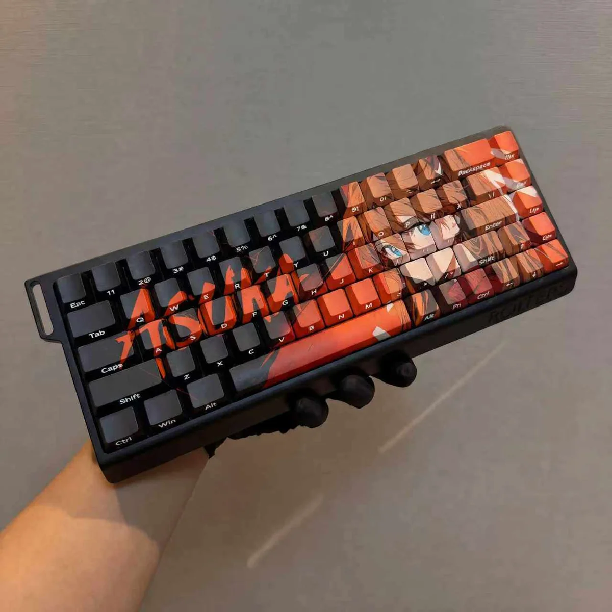 Neon Genesis Evangelion Elegant Distinct Novelty installed on a mechanical keyboard setup
