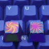 Side profile of the OEM Explosion Keycap showing sculpted detail and iridescent sheen