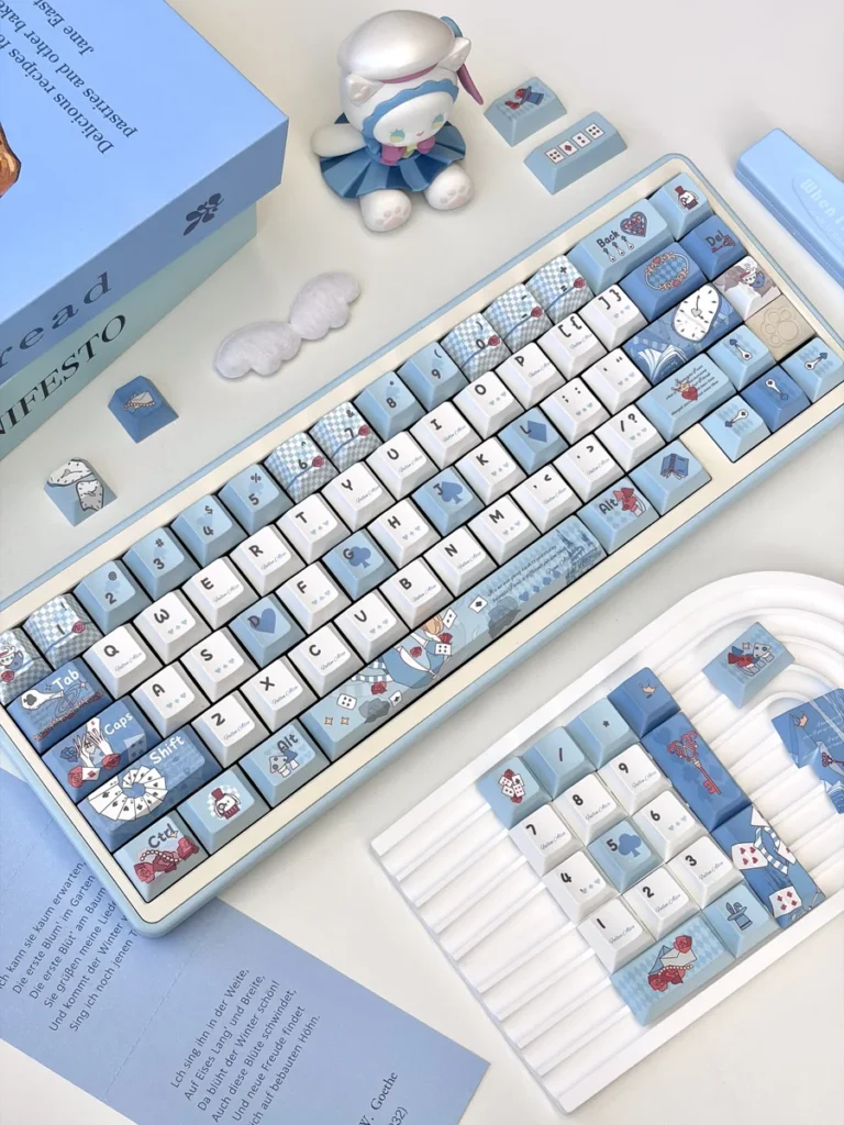 Full layout view of the 134-key Fallen Alice Wonderland keycap set