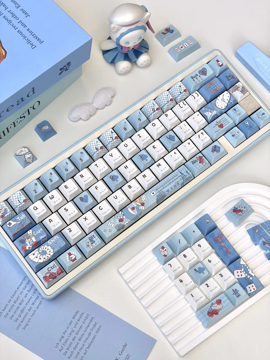 Full layout view of the 134-key Fallen Alice Wonderland keycap set