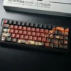 Close-up of Fiery Abyss keycaps showing detailed dye-sublimation and Cherry profile.