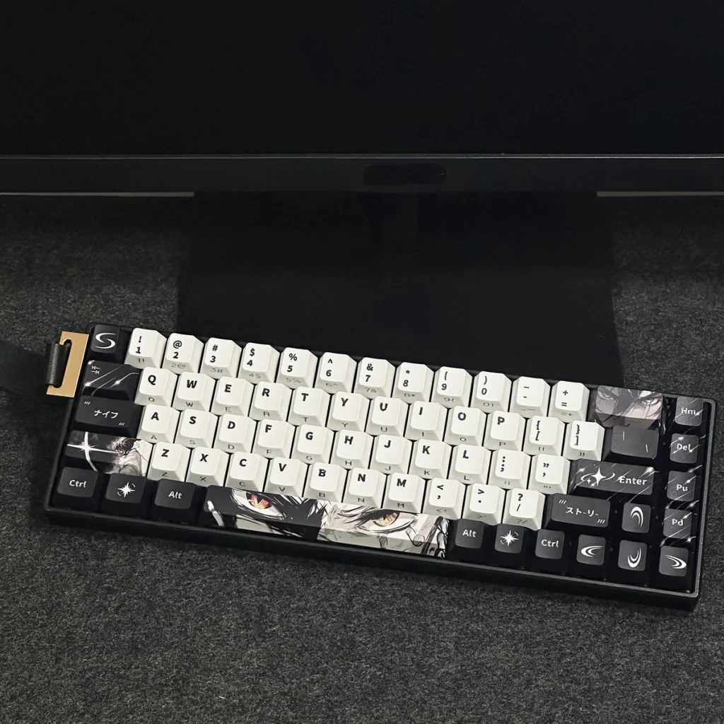 Flowing Shadow PBT Keycap Set on backlit keyboard
